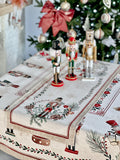 Bieżnik na stół świąteczny gobelinowy «Dziadek do orzechów» (Z dodatkiem mikrofibry i Ze srebrną lureksową nitką)