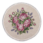 Gobelinowa podkładka na stół okrągły «Różowy bukiet»