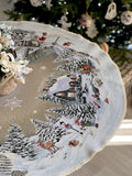 Obrus okrągły świąteczny gobelinowy «Winter Day Magic» (Bez lureksu)