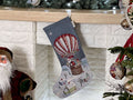 Skarpeta świąteczna na prezenty gobelinowa «Holiday Flight» (Ze srebrną lureksową nitką)