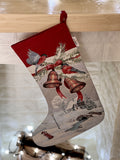 Skarpeta świąteczna na prezenty gobelinowa «Zimowe marzenie» (Ze srebrną lureksową nitką)