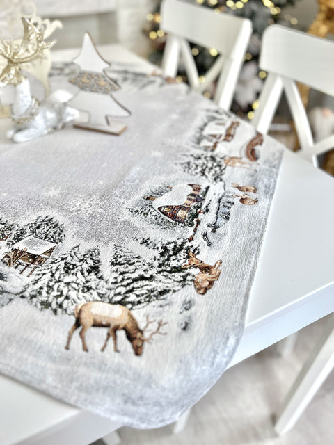Obrus świąteczny gobelinowy «WINTER» (Z dodatkiem mikrofibry)