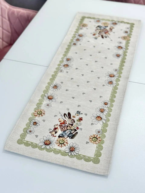 Bieżnik na stół gobelinowy «Wiosenne kolory» (Z Dodatkiem Mikrofibry) - Textil4Family