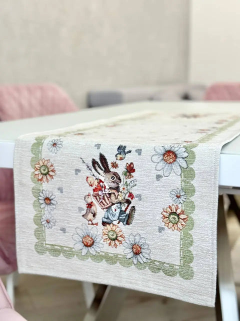 Bieżnik na stół gobelinowy «Wiosenne kolory» (Z Dodatkiem Mikrofibry) - Textil4Family