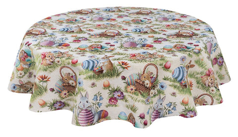 Obrus okrągły gobelinowy "Świąteczna łąka"