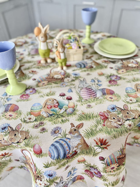 Obrus okrągły gobelinowy "Świąteczna łąka"