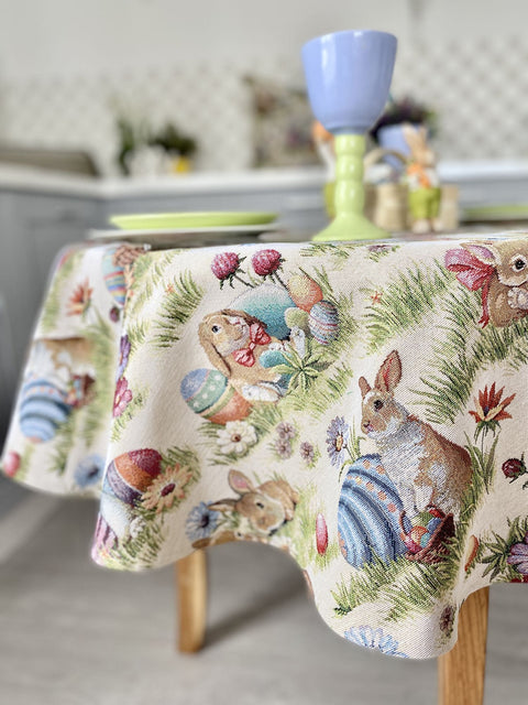 Obrus okrągły gobelinowy "Świąteczna łąka"