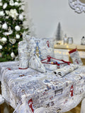 Obrus świąteczny gobelinowy "Zimowy spacer" (ze srebrną lureksową nitką)