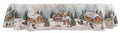 Obrus owalny świąteczny gobelinowy "Wigilia w Tatrach" (ze złotą lureksową nitką)
