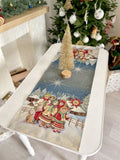 Bieżnik na stół świąteczny gobelinowy "Kolędnicy" (Ze złotą lureksową nitką)