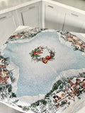 Obrus świąteczny gobelinowy ﻿﻿"﻿Śnieżna wyjątkowość﻿﻿" (Ze srebrną lureksową nitką)